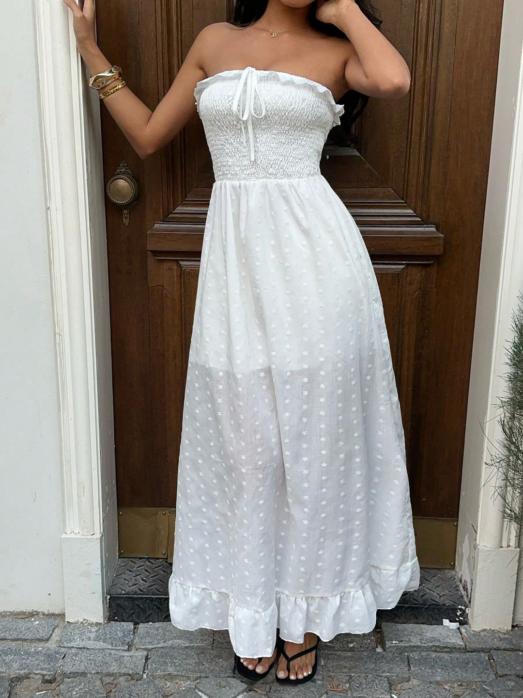 Rochie maxi SHEIN, alb