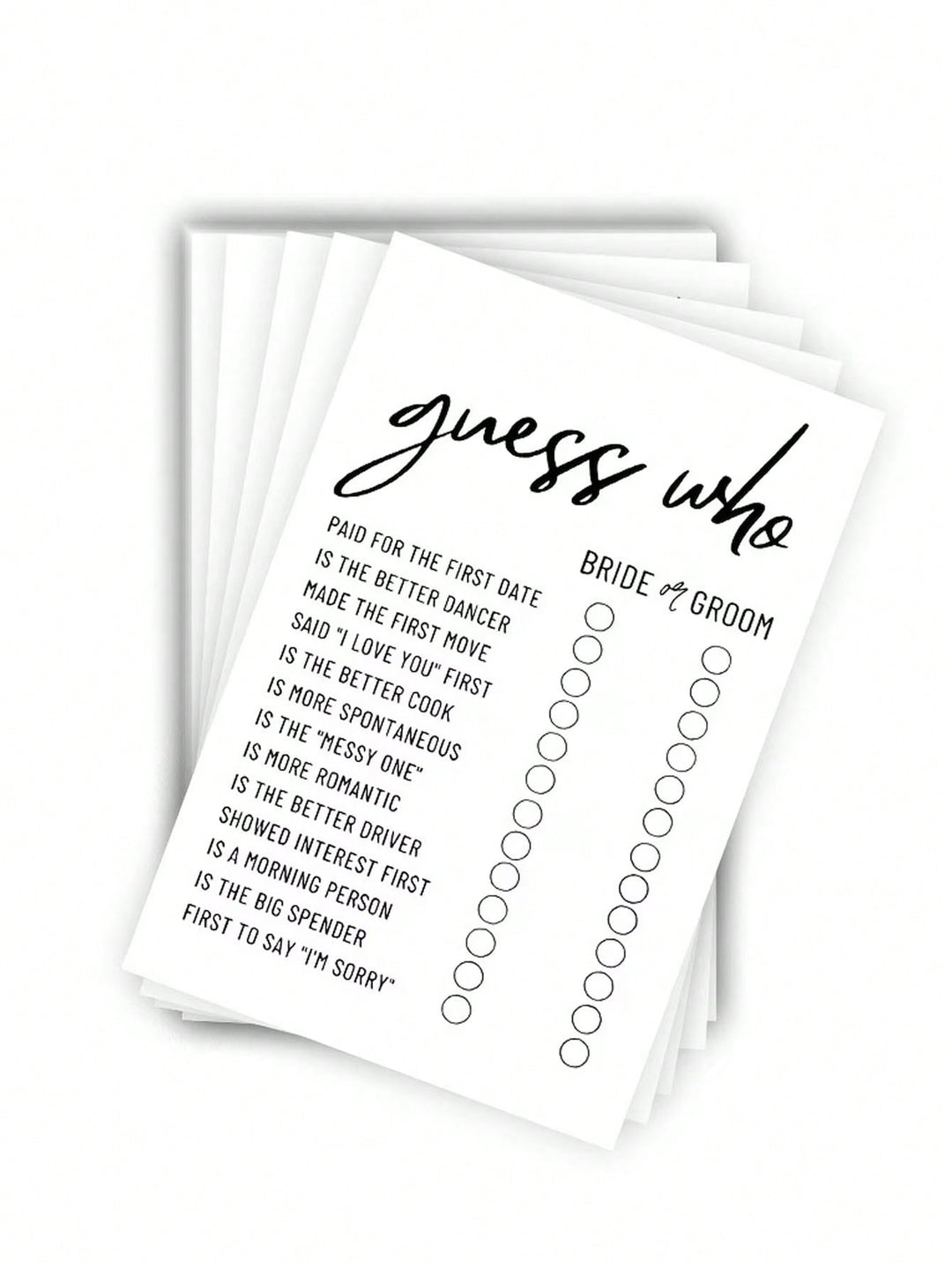 Set de carti pentru joc de nunta SHEIN