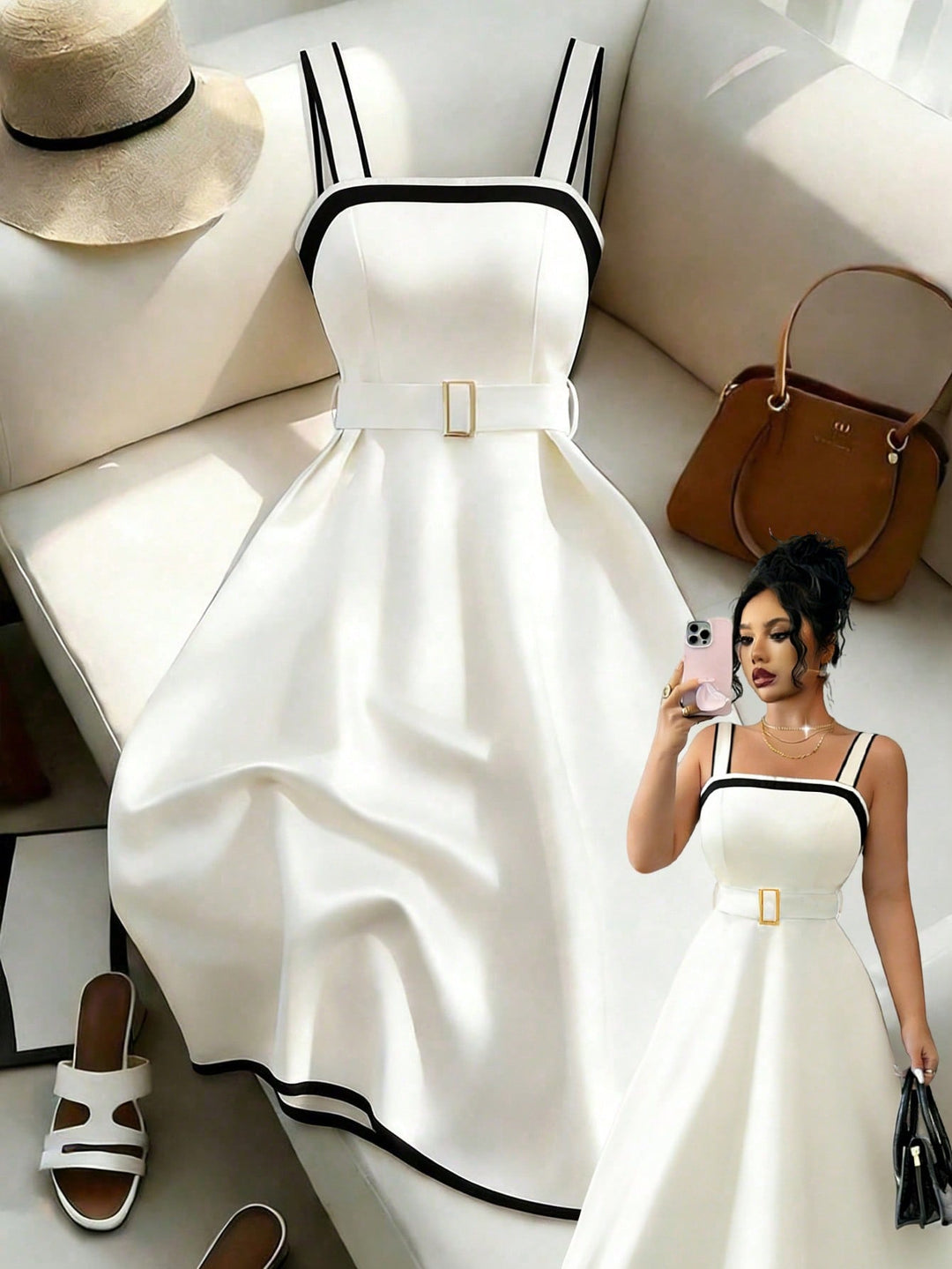 Rochie midi SHEIN, mix culori
