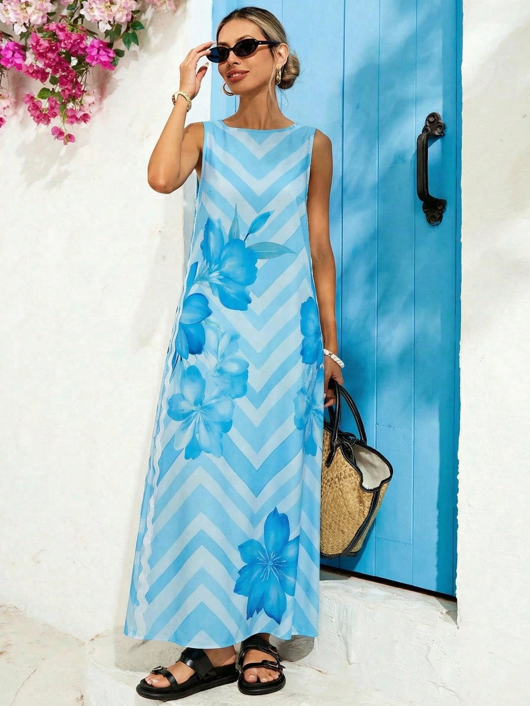 Rochie maxi SHEIN, albastru