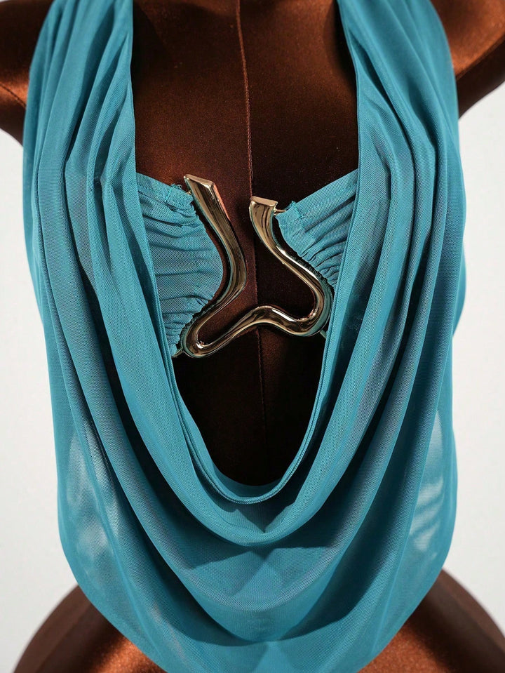 Top SHEIN, turcoaz