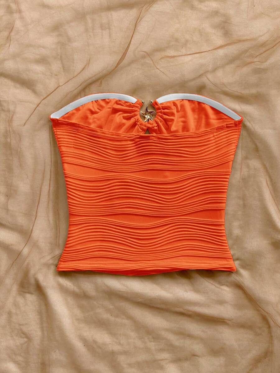 Top SHEIN, portocaliu