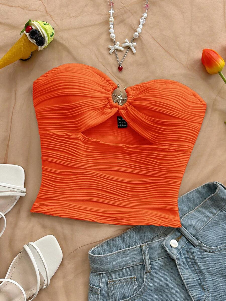 Top SHEIN, portocaliu