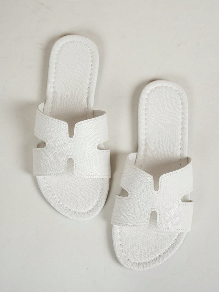 Papuc tip slide SHEIN, alb