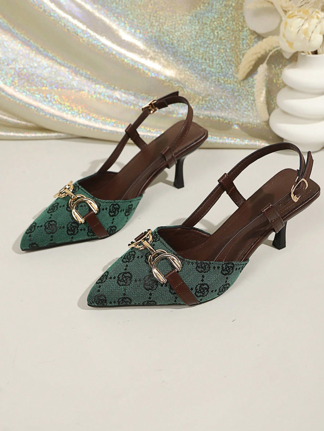 Pantofi cu toc SHEIN, verde