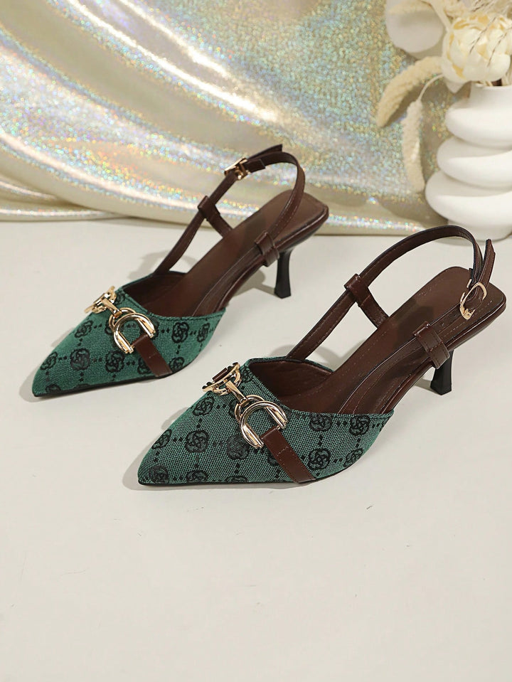 Pantofi cu toc SHEIN, verde