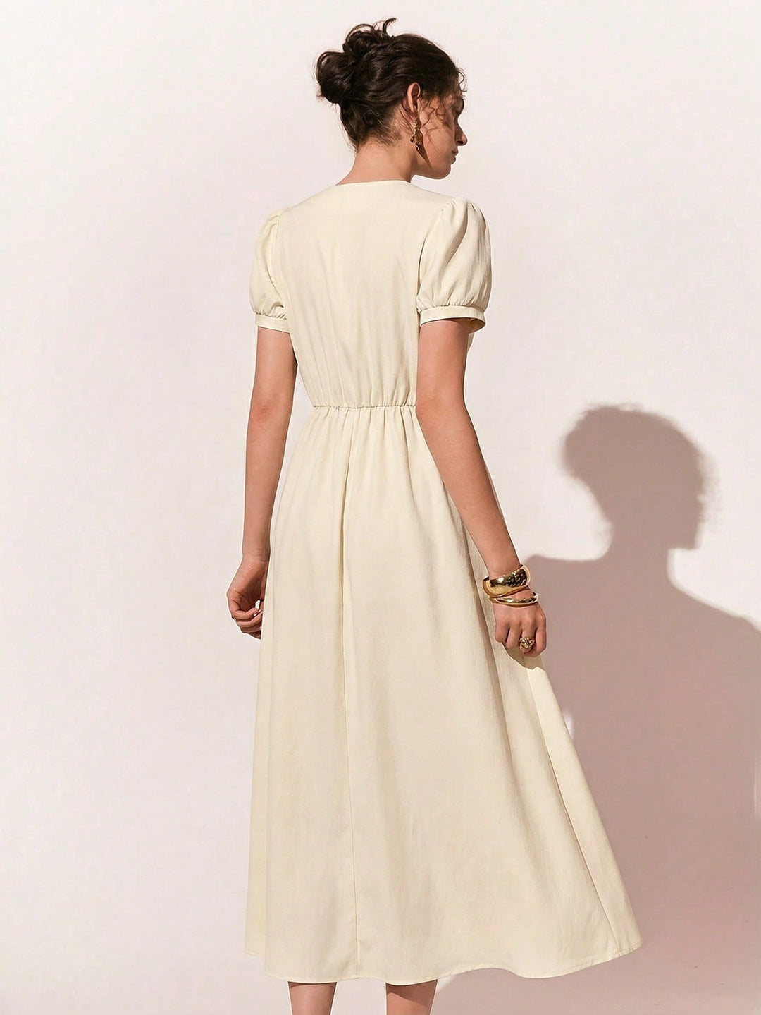 Rochie maxi SHEIN, crem