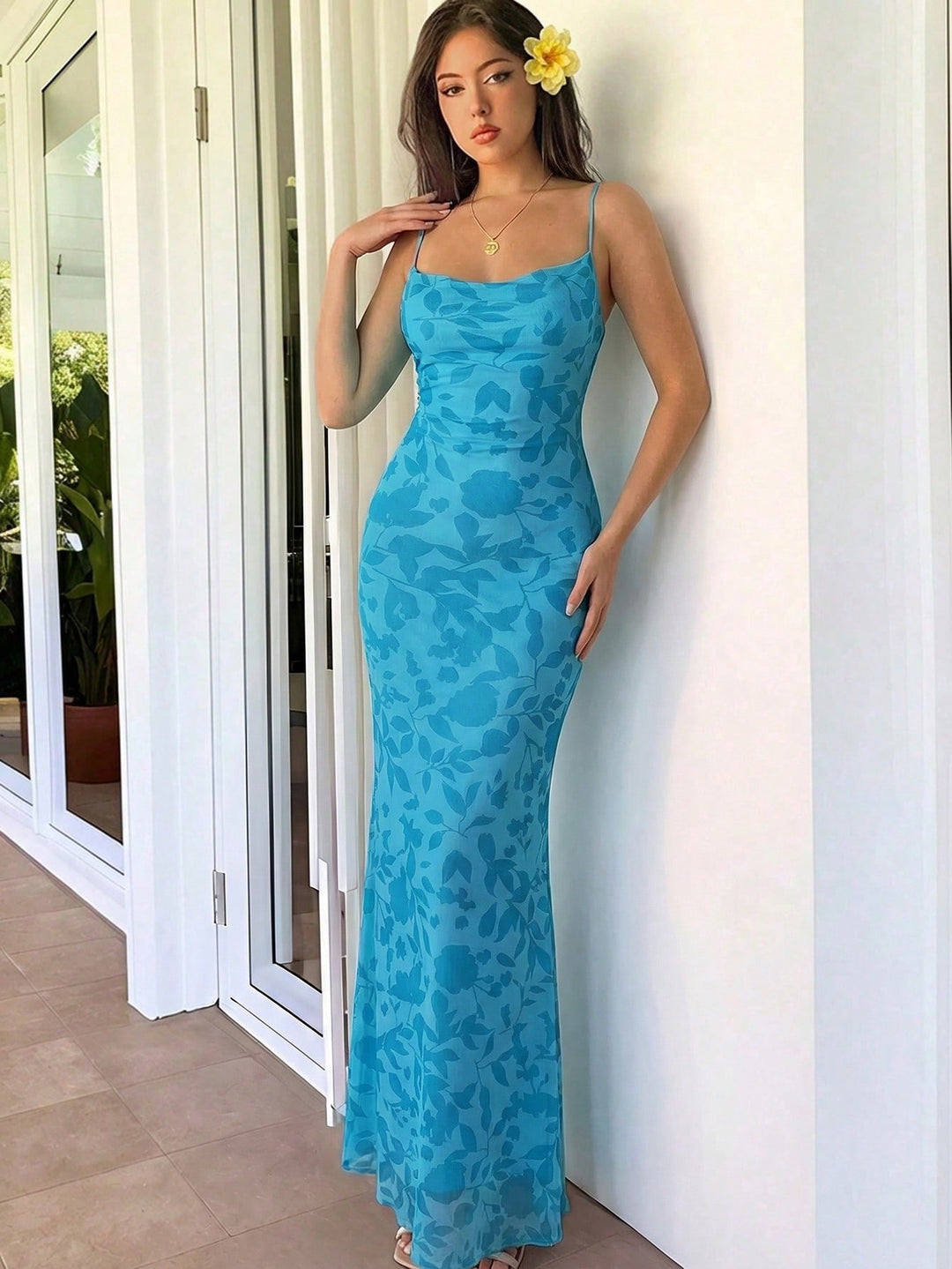 Rochie maxi SHEIN, albastru