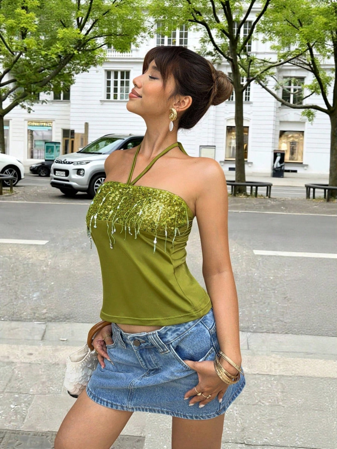 Top SHEIN, verde