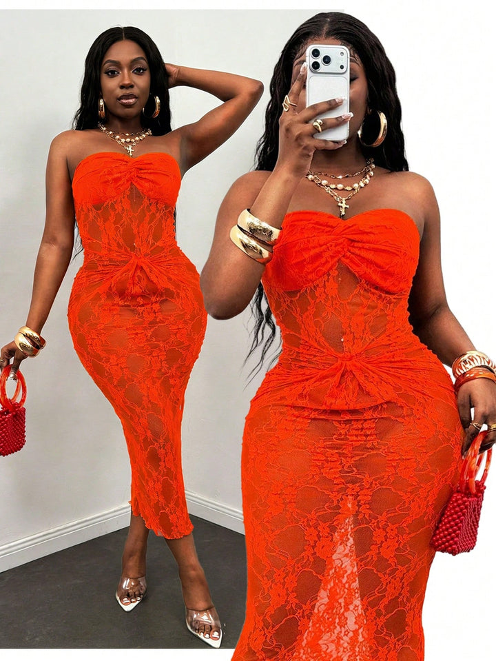 Rochie midi SHEIN, portocaliu