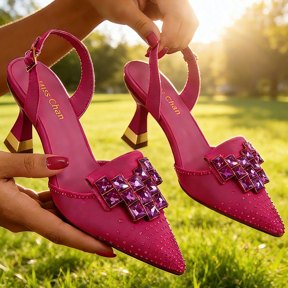 Pantofi cu toc SHEIN, roz
