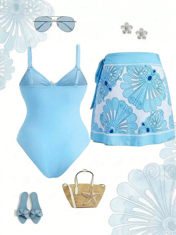 Costum de baie SHEIN, albastru