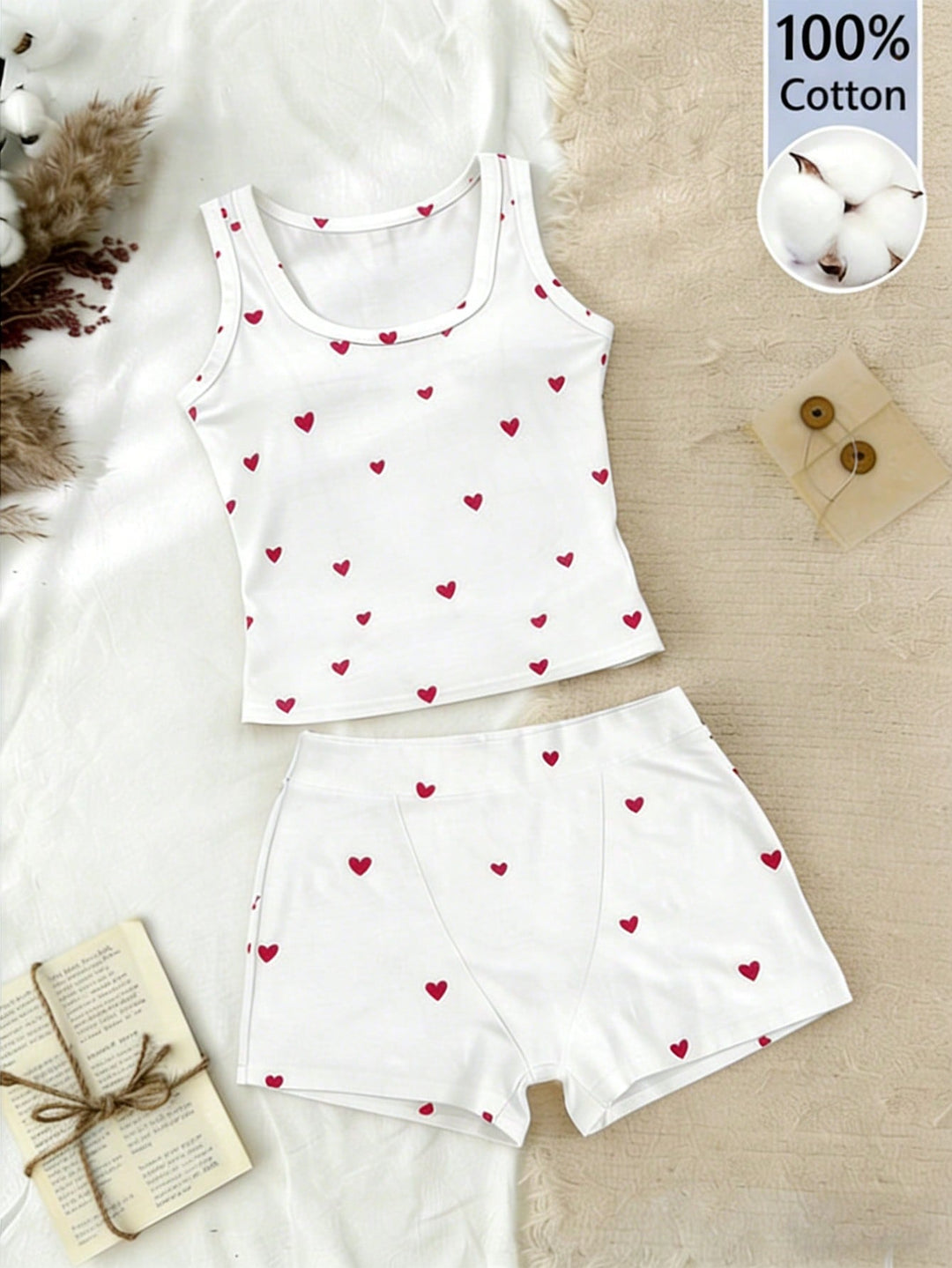 Compleu pijamale SHEIN, alb