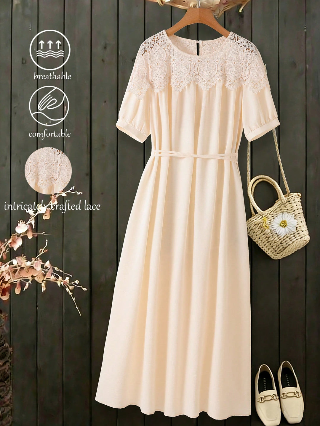 Rochie midi SHEIN, bej