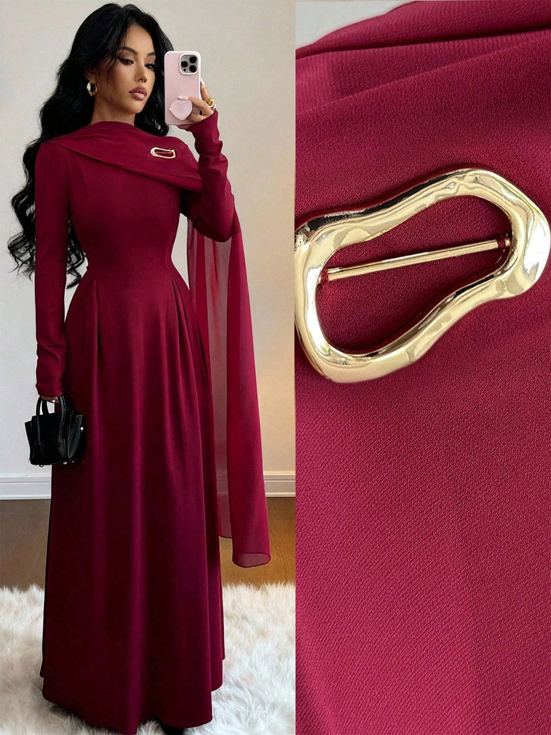 Rochie maxi SHEIN, vișiniu