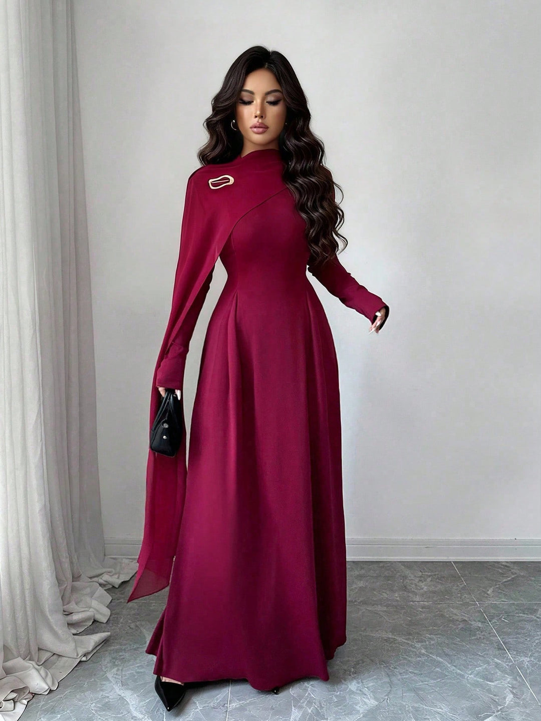 Rochie maxi SHEIN, vișiniu