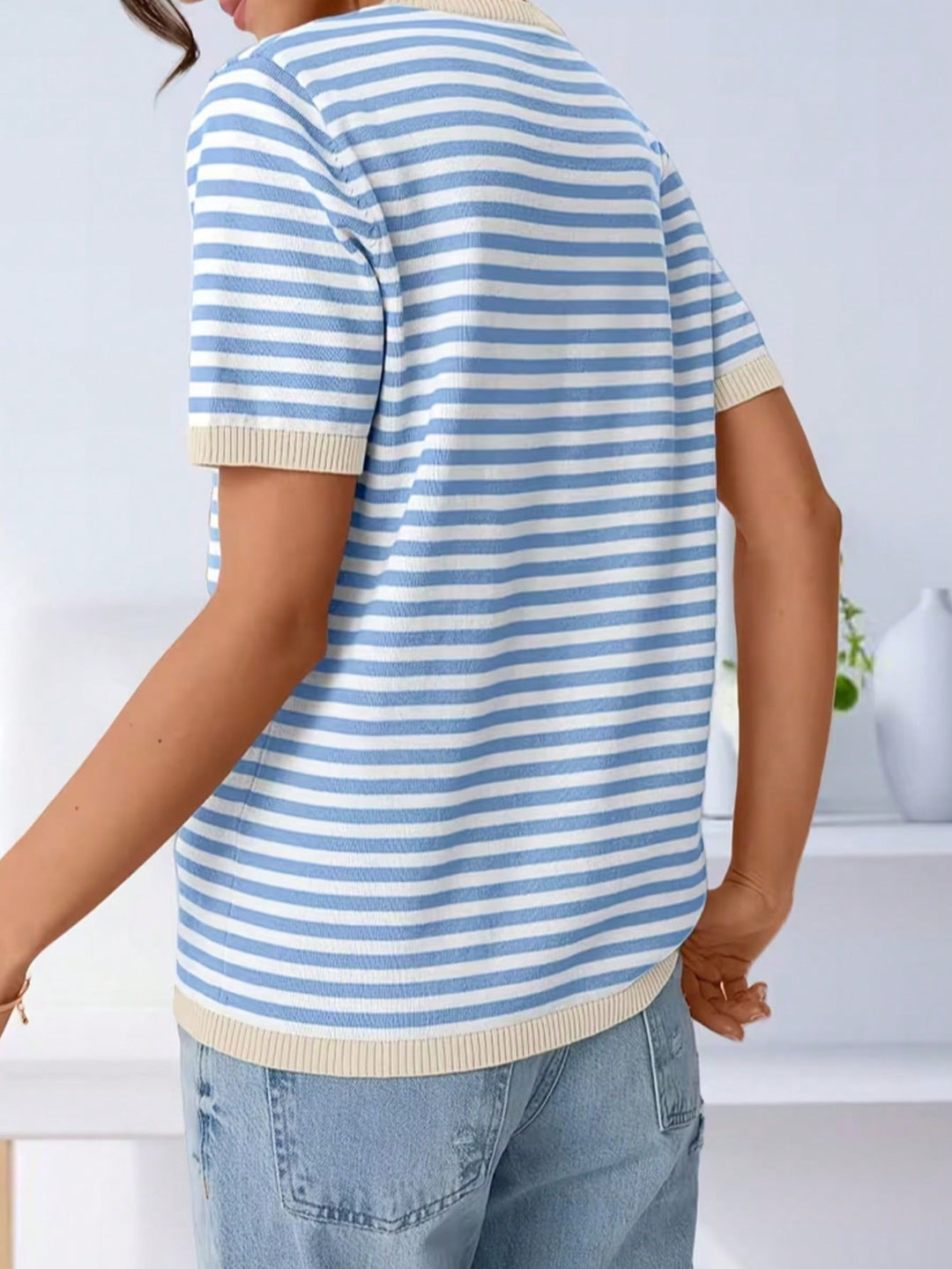 Tricou cu maneci scurte SHEIN, albastru