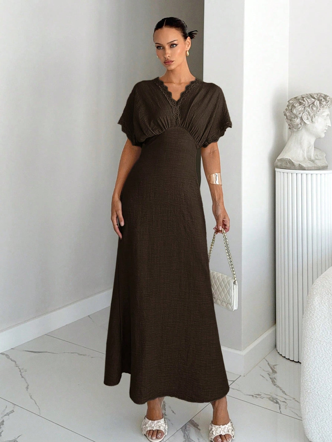 Rochie maxi SHEIN, maro