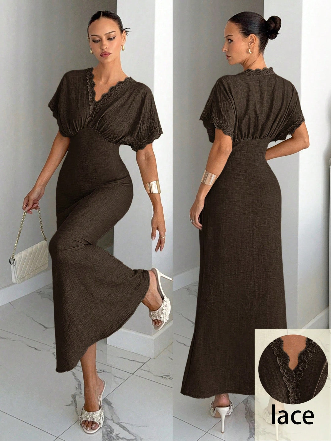 Rochie maxi SHEIN, maro