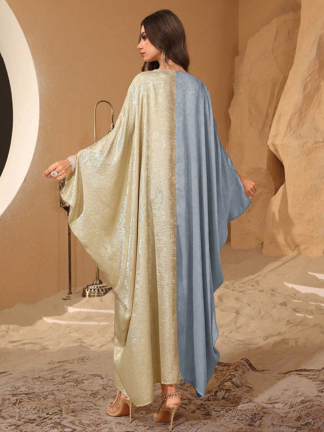 Set caftan și jalabiya SHEIN, albastru
