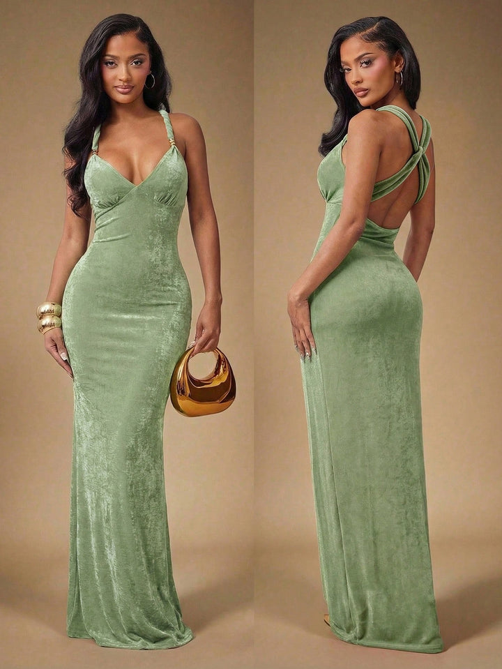 Rochie maxi SHEIN, verde