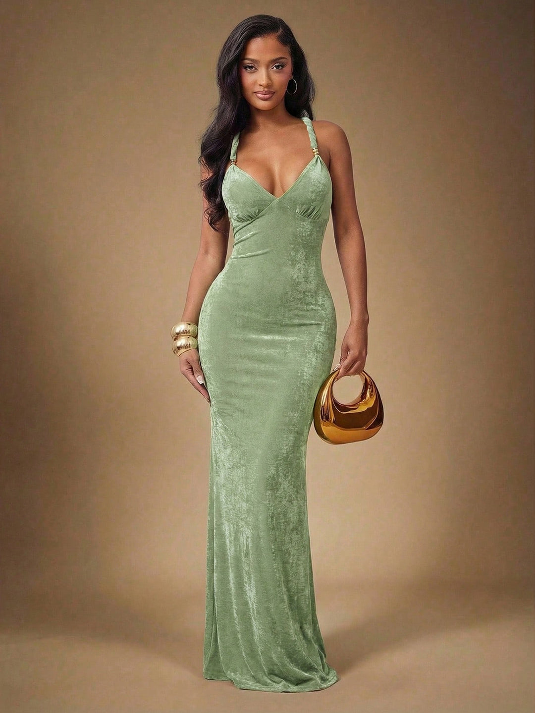 Rochie maxi SHEIN, verde