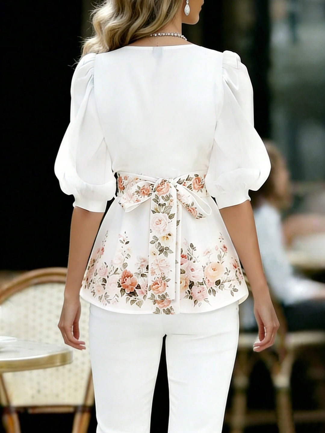 Bluza elegantă SHEIN, alb