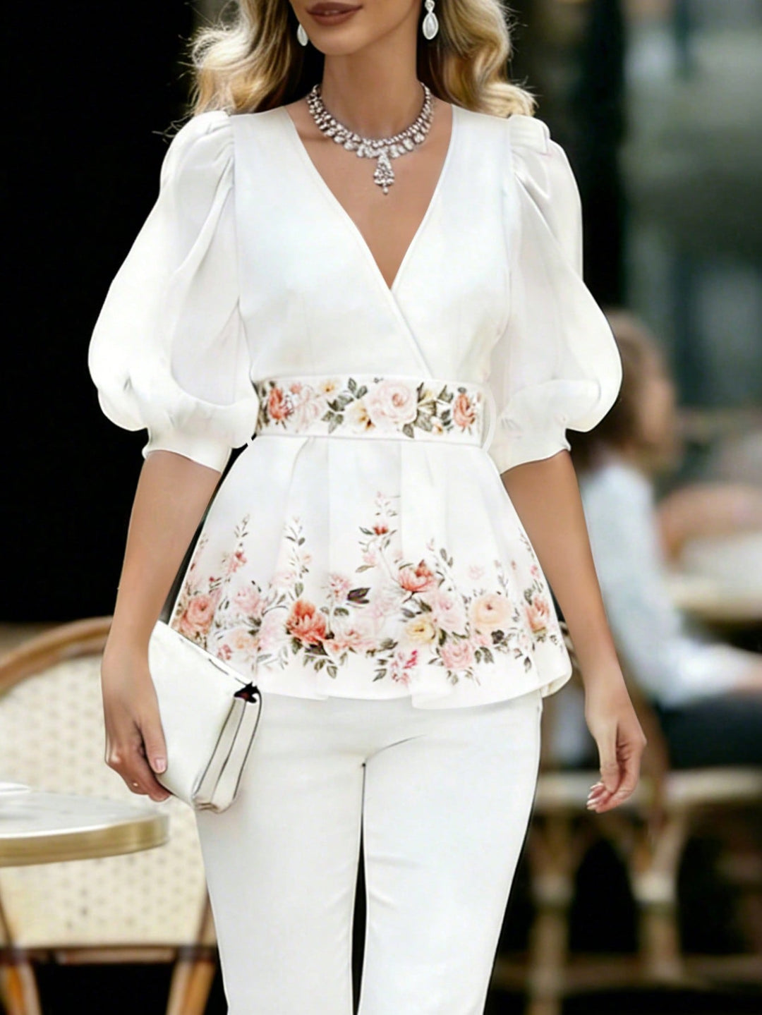 Bluza elegantă SHEIN, alb