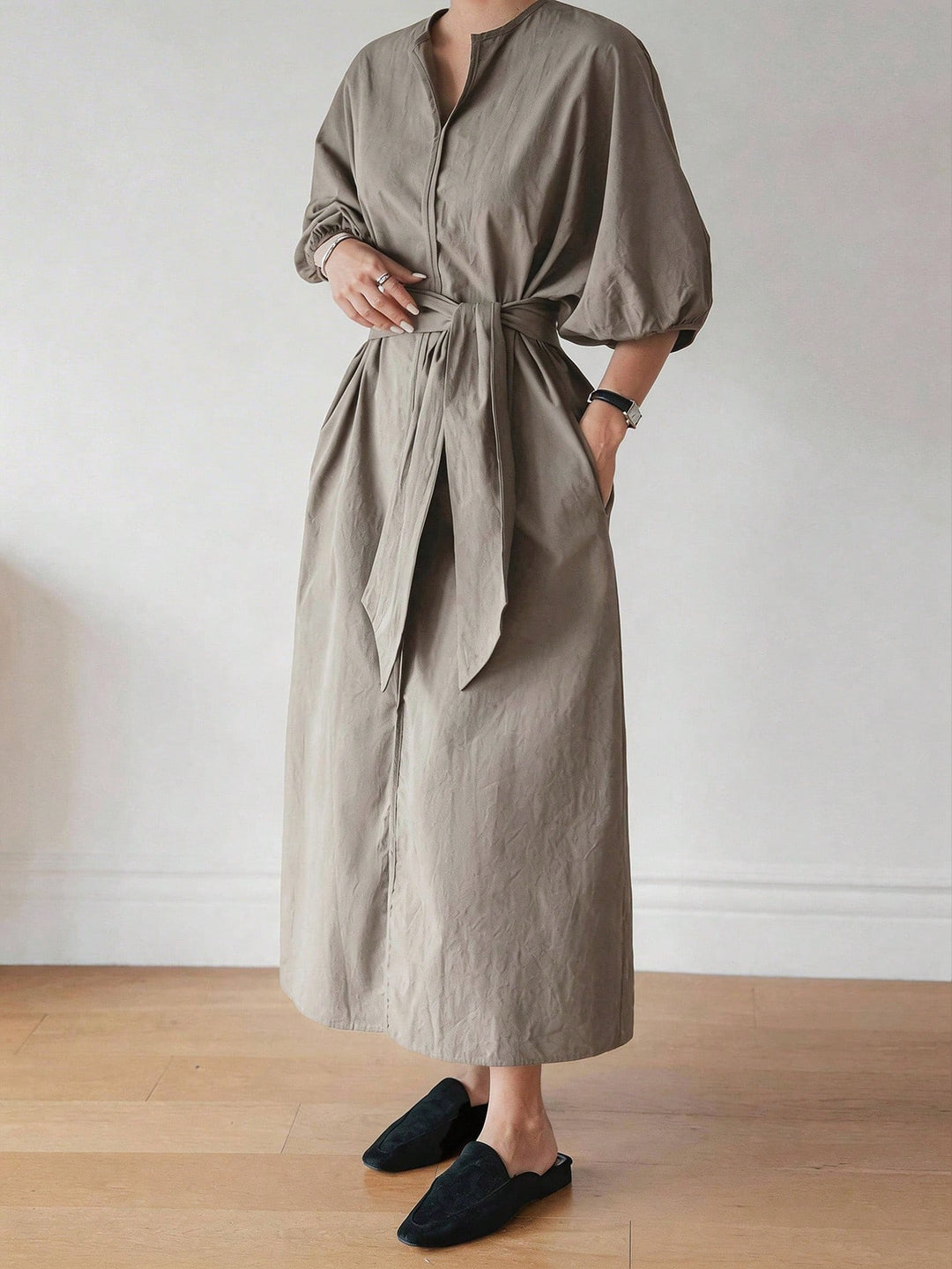 Rochie midi SHEIN, kaki