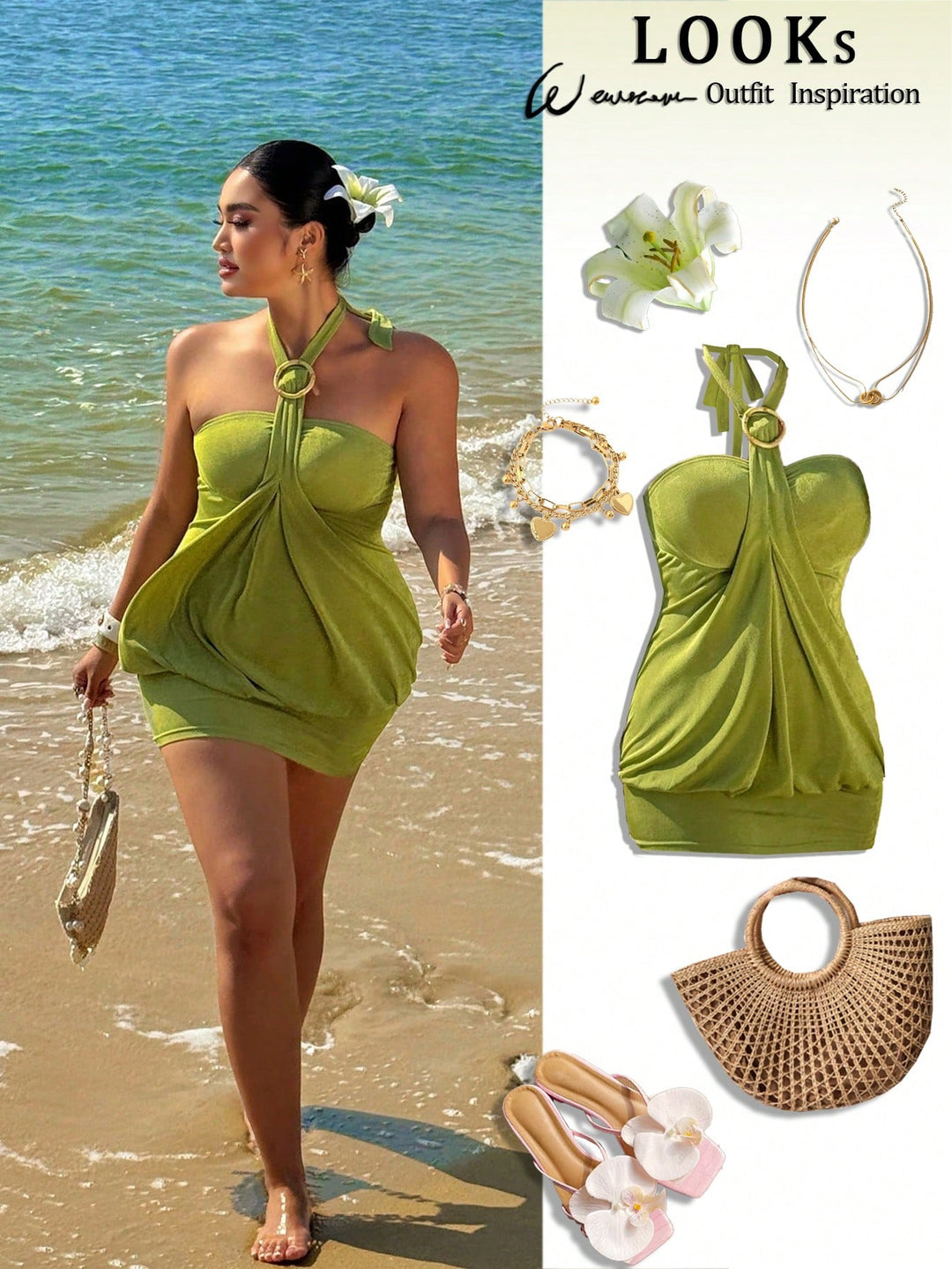 Rochie SHEIN, kaki
