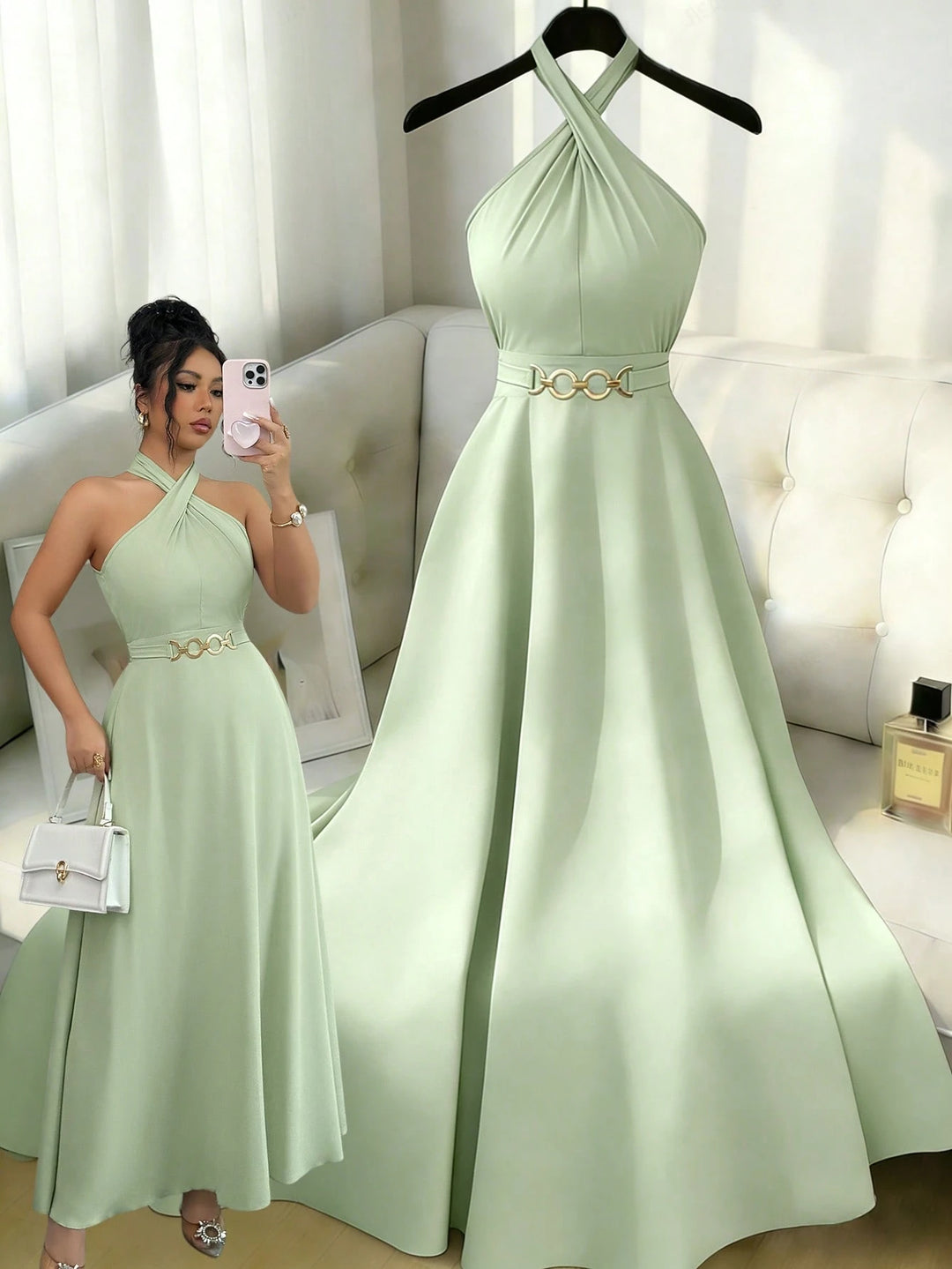 Rochie maxi SHEIN, verde