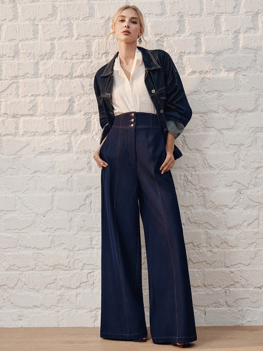 Pantalon SHEIN, albastru