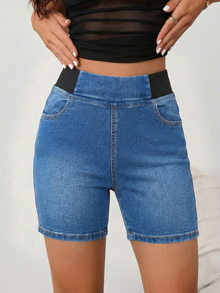 Pantaloni scurți SHEIN, albastru
