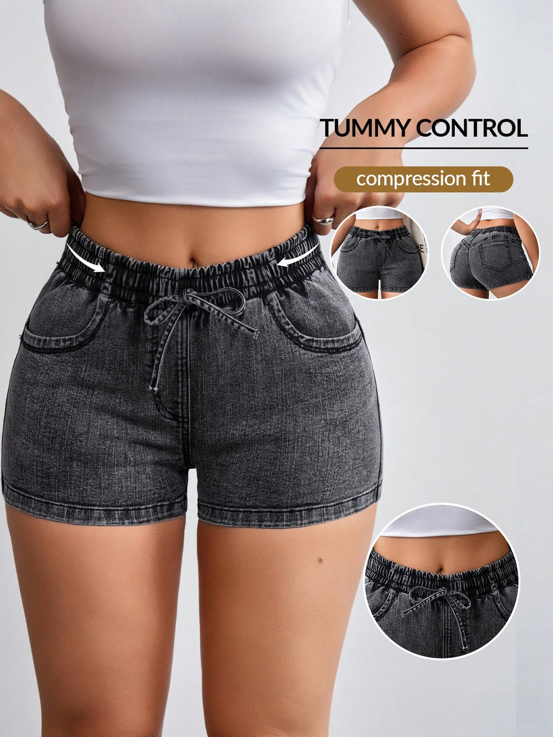 Pantaloni scurți SHEIN, negru