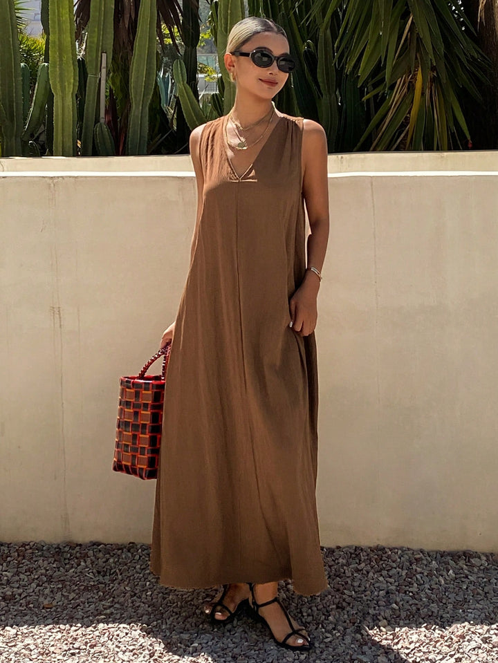 Rochie midi SHEIN, maro