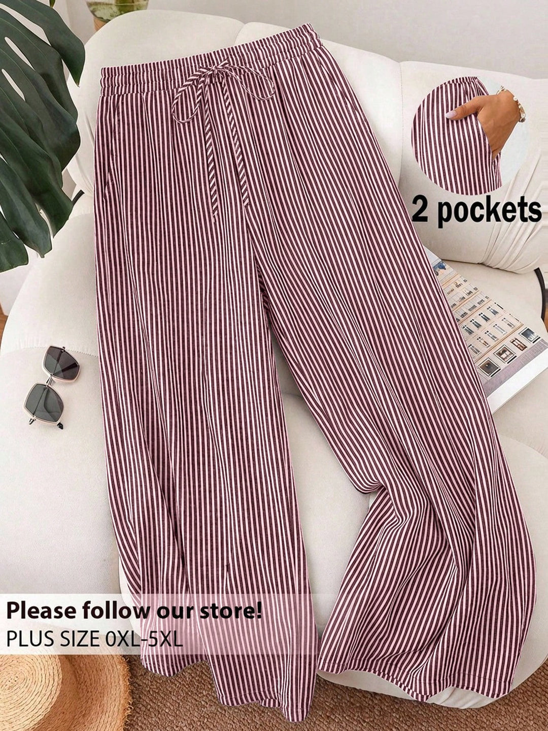 Pantaloni SHEIN, vișiniu