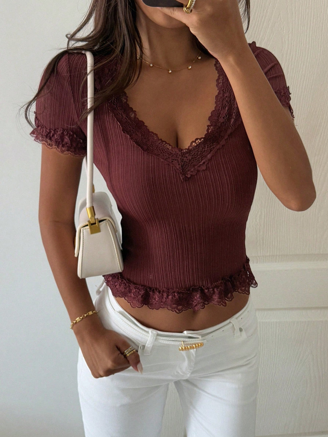 Tricou SHEIN, vișiniu