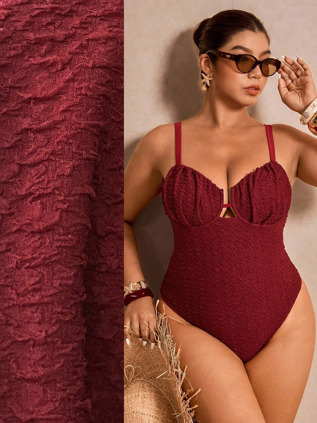 Costum de baie SHEIN, maro