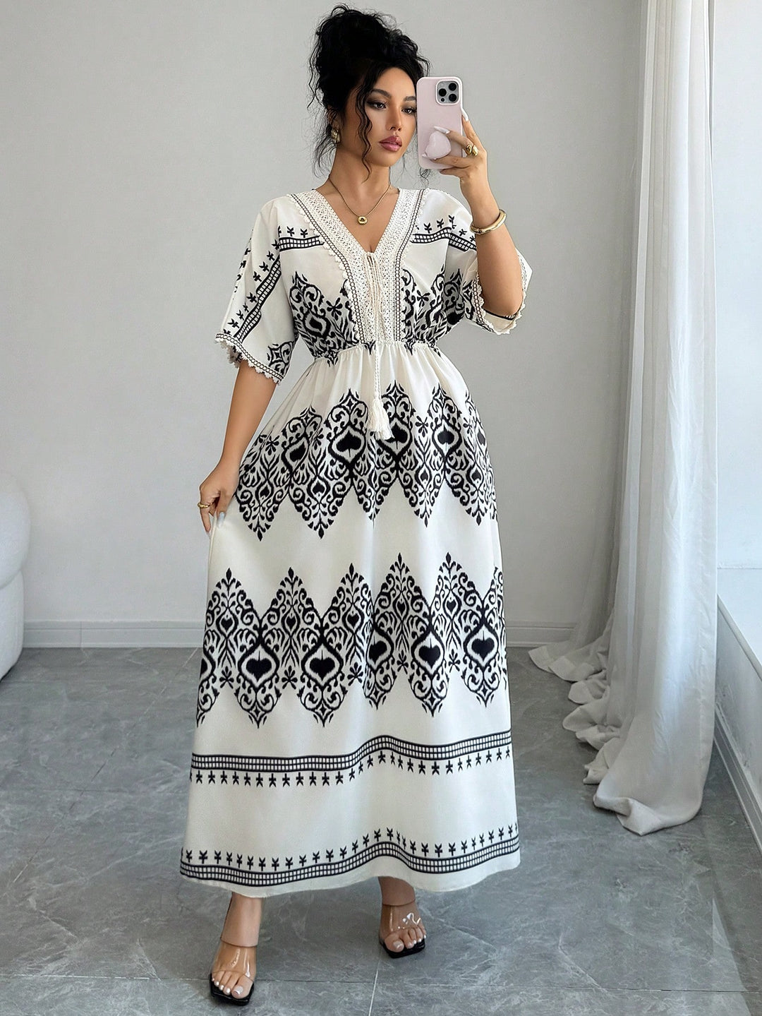 Rochie maxi SHEIN, portocaliu