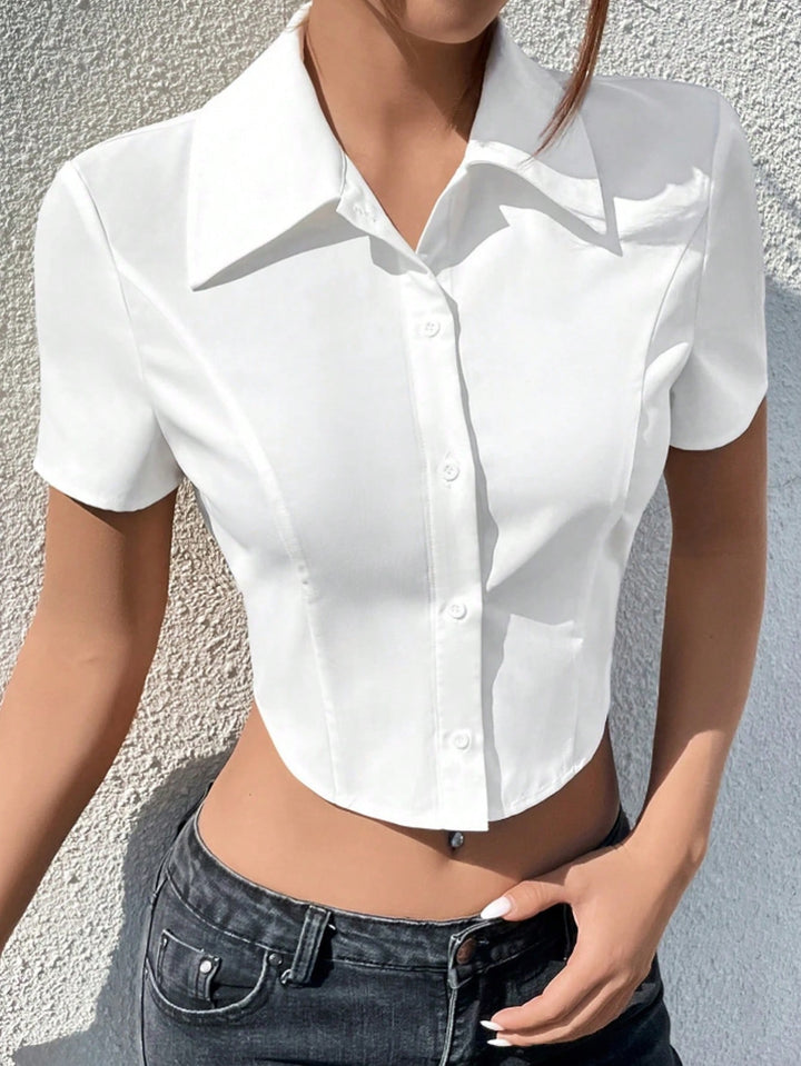 Cămașă outdoor SHEIN, alb