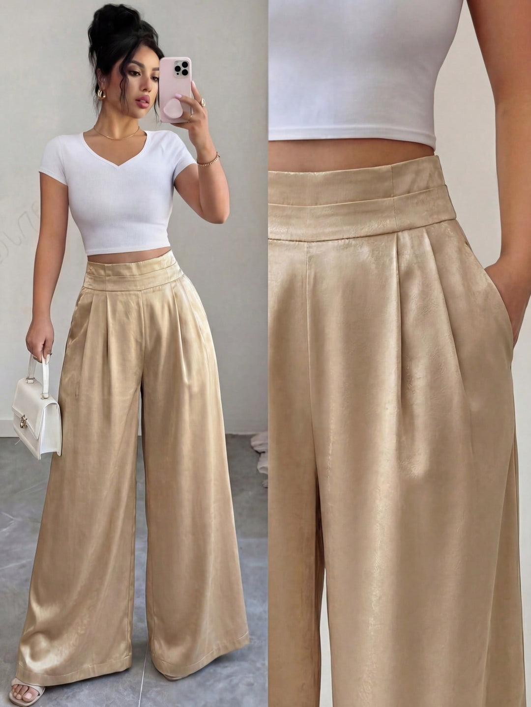 Pantaloni SHEIN, auriu