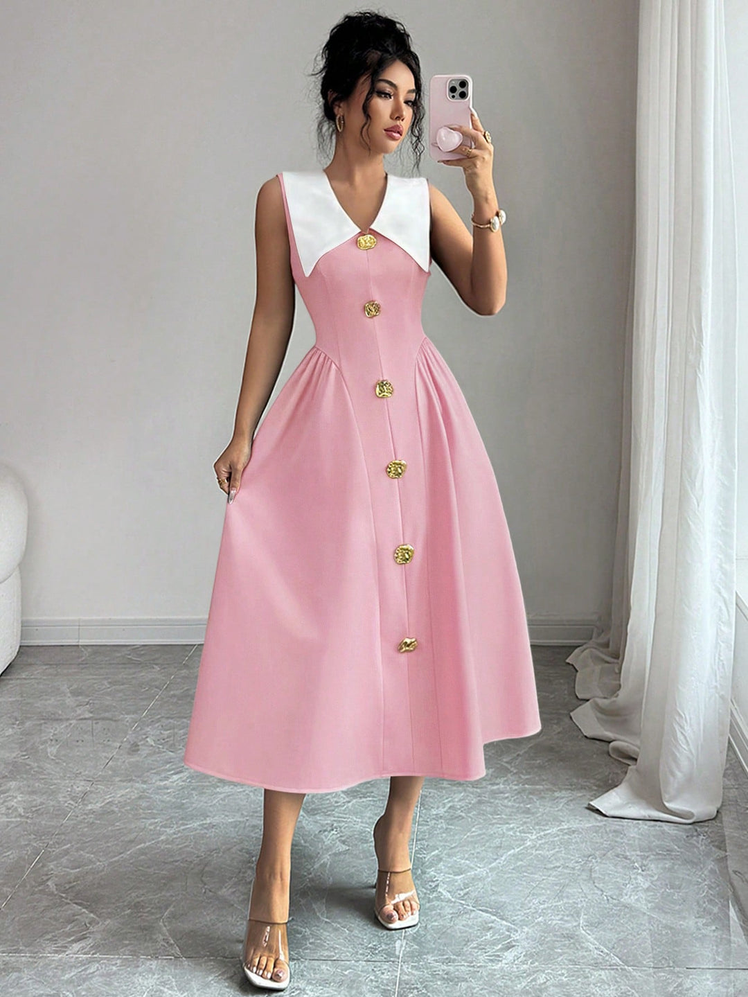 Rochie maxi SHEIN, roz