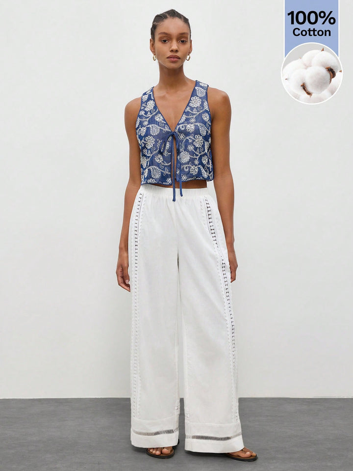 Pantaloni SHEIN, alb