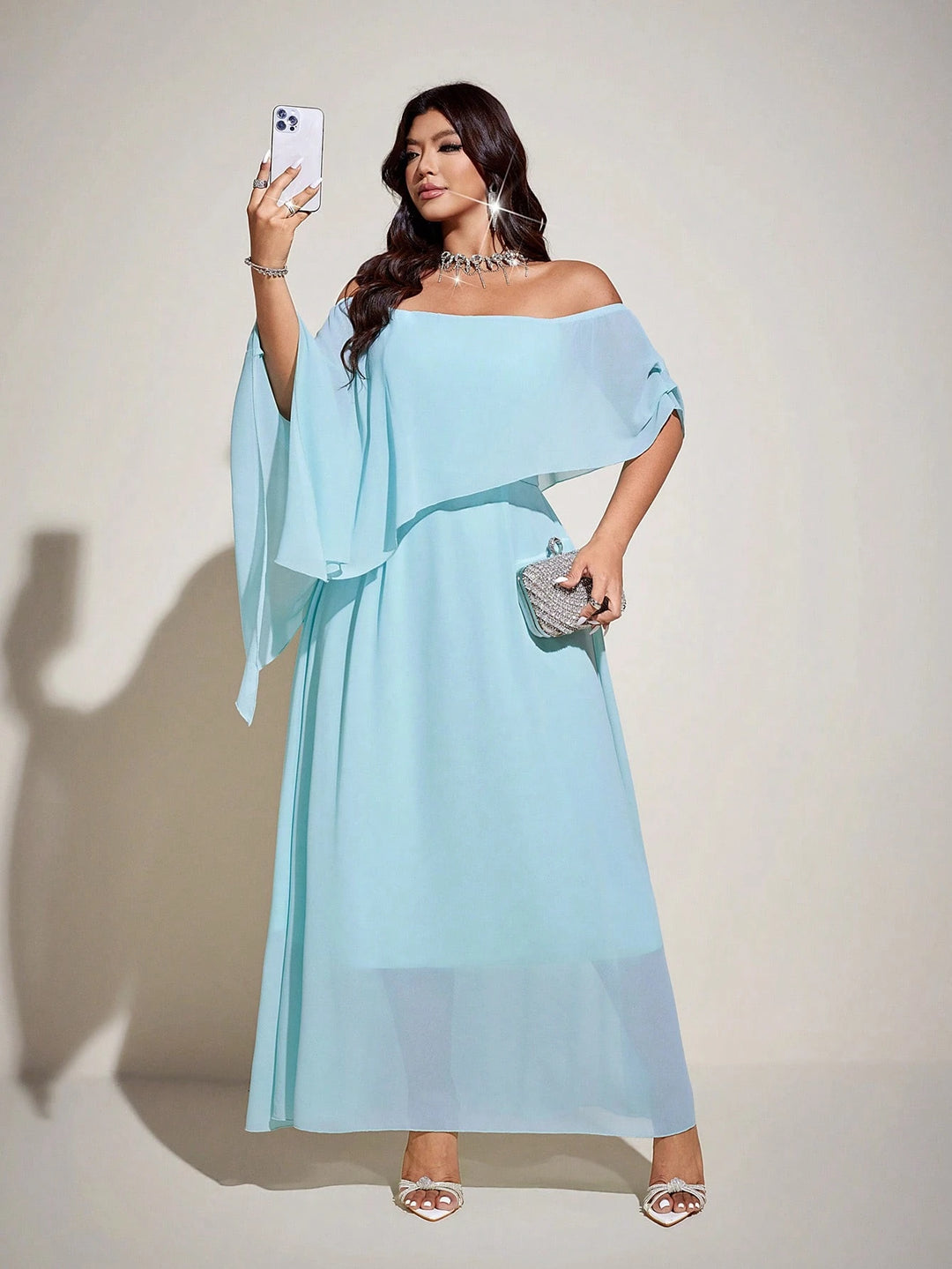 Rochie maxi SHEIN, albastru
