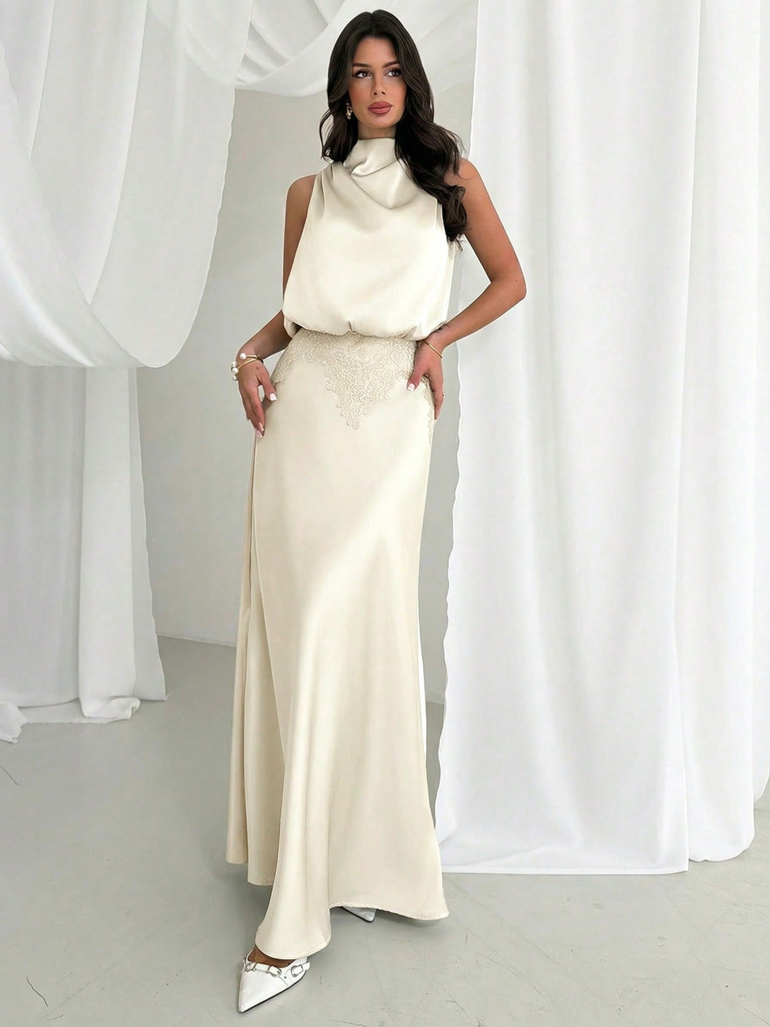 Rochie maxi SHEIN, portocaliu