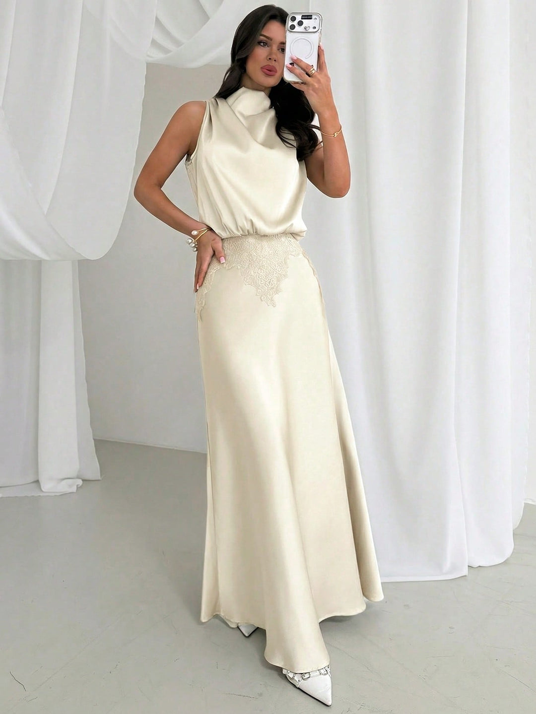 Rochie maxi SHEIN, portocaliu
