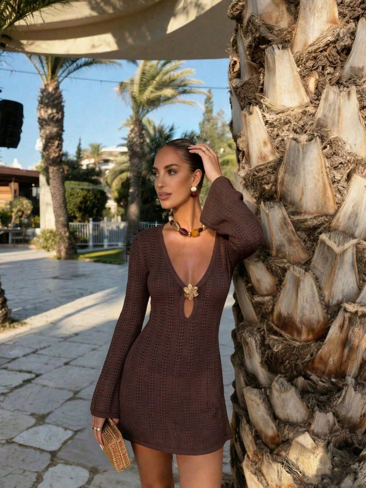Rochie de plajă SHEIN, maro