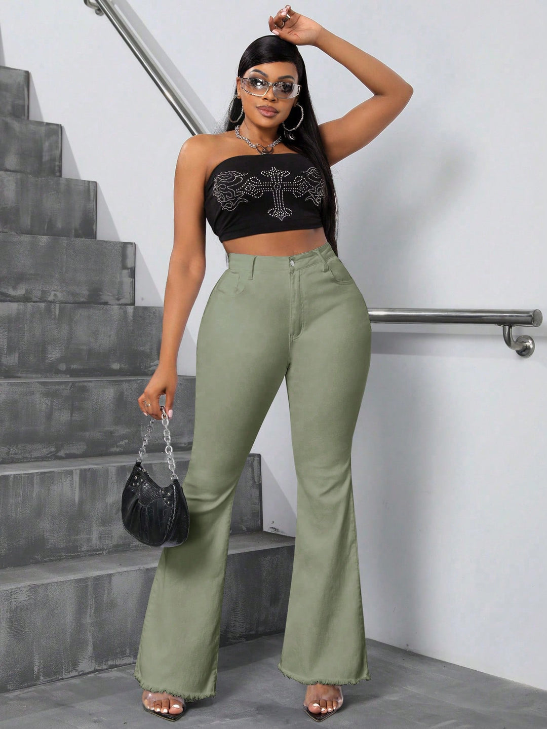 Jeans SHEIN, verde