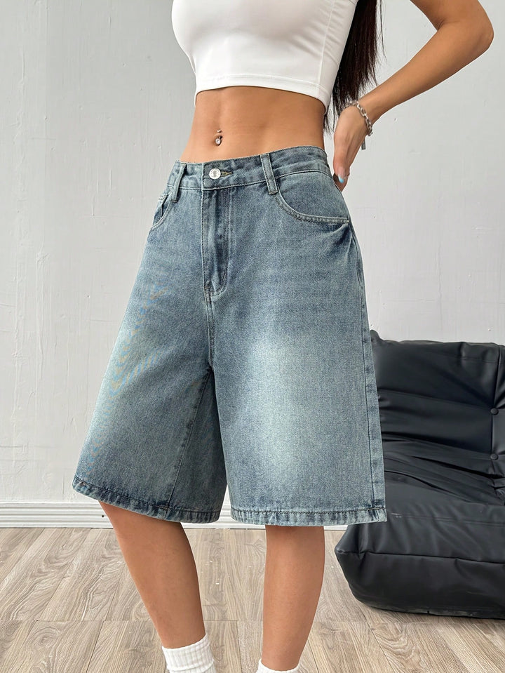 Pantaloni scurți SHEIN, albastru
