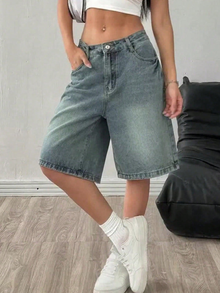 Pantaloni scurți SHEIN, albastru